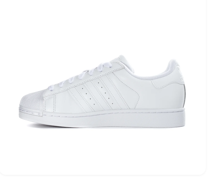 Adidas Superstar All-White Sneakers with Tonal Stripes and Shell Toe
