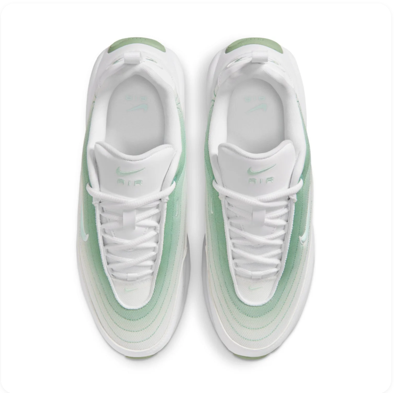 Nike Air Max White and Mint Green Sneakers with Sculpted Sole
