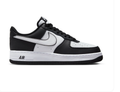 Nike Air Force 1 Black and White Sneakers with Silver Swoosh