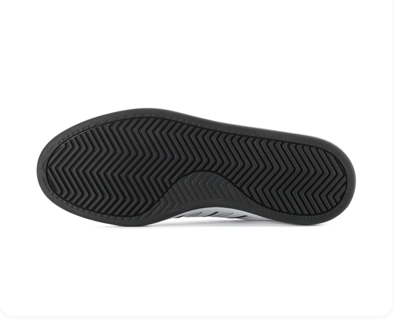 Adidas White Low-Top Sneakers with Black Outlined Stripes and Black Laces