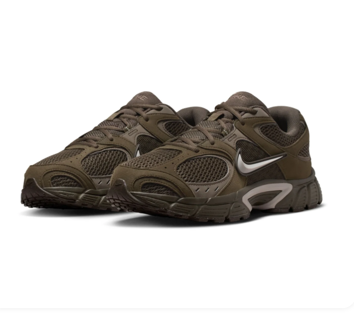Nike Dark Olive Mesh Sneakers with Silver Swoosh