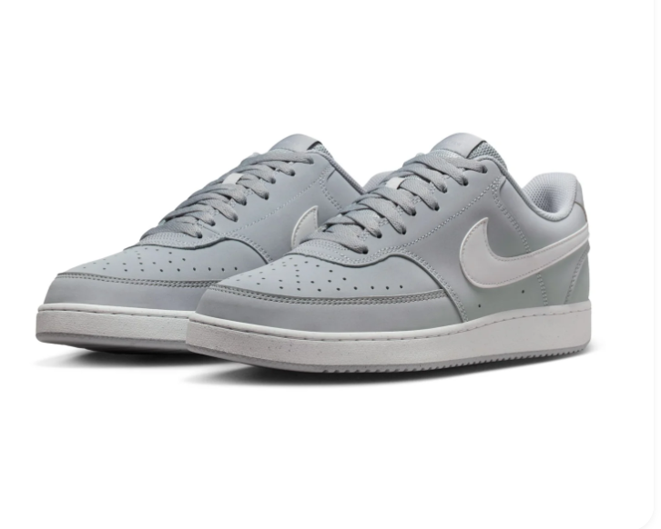 Nike Court Vision Light Grey Low-Top Sneakers with White Swoosh