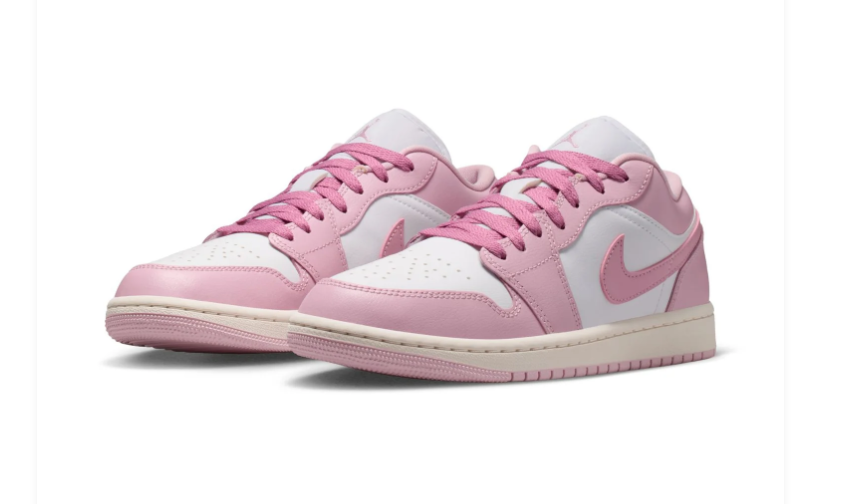 Air Jordan 1 Low Pink and White Sneakers
