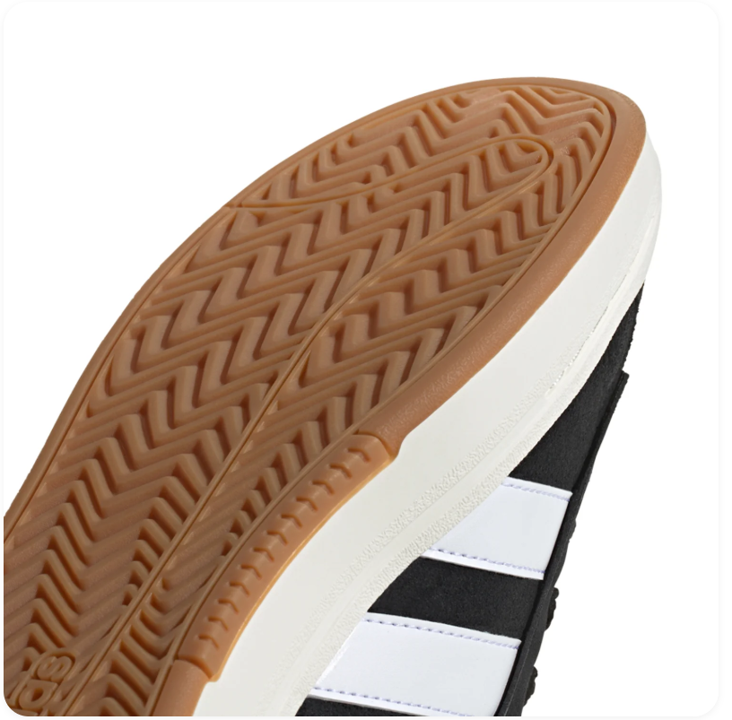 Adidas Black Low-Top Sneakers with White Stripes and Gum Outsole