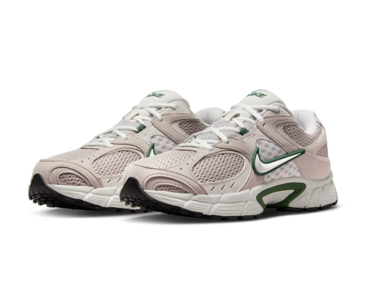 Nike Light Taupe Mesh Sneakers with Green Accents