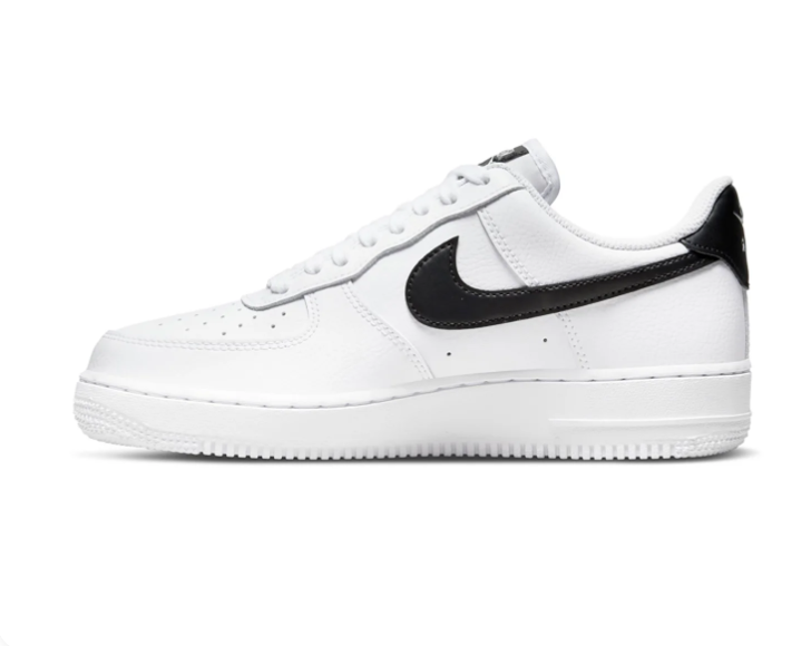 Nike Air Force 1 White Low-Top Sneakers with Black Swoosh