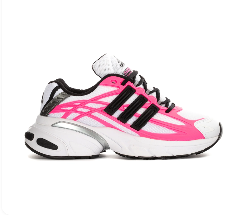 Adidas Adistar White and Hot Pink Sneakers with Black Stripes