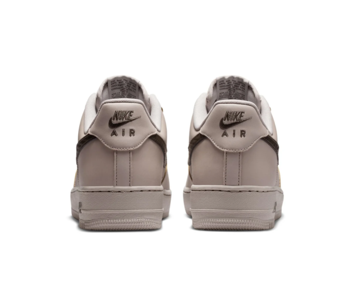 Nike Air Force 1 Light Taupe Sneakers with Dark Brown Swoosh
