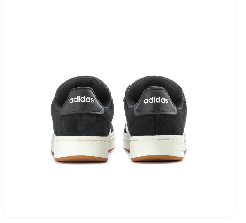 Adidas Black Low-Top Sneakers with White Stripes and Gum Outsole