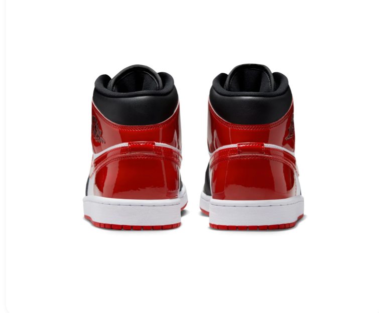 Air Jordan 1 Mid Red, Black and White Sneakers