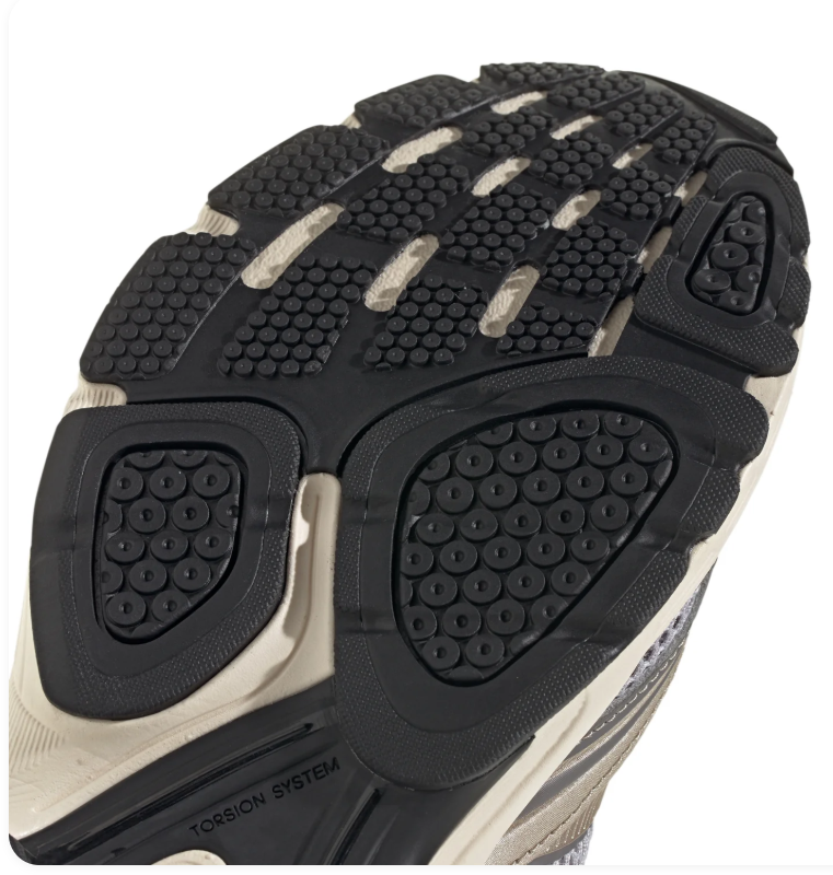 Adidas Grey Mesh Sneakers with Metallic Champagne Overlays and Cream Sole