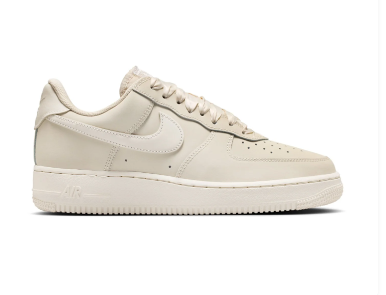 Nike Air Force 1 Cream Low-Top Sneakers with Satin-Style Laces