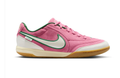 Nike Tiempo Pink Sneakers with Green-Outlined Cream Swoosh and Gum Sole
