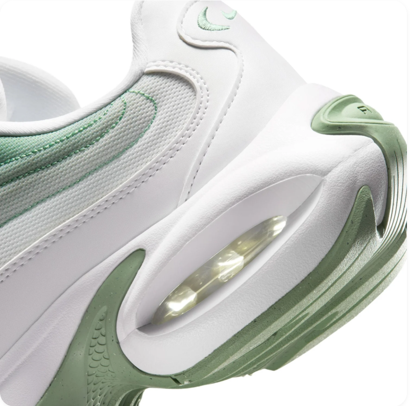 Nike Air Max White and Mint Green Sneakers with Sculpted Sole