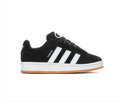 Adidas Campus Black Sneakers with White Stripes and Gum Sole