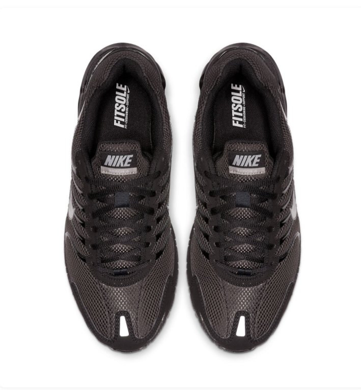 Nike Air Max Black and Charcoal Mesh Sneakers with Silver Swoosh