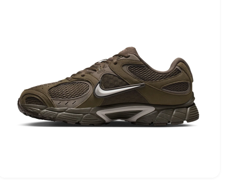Nike Dark Olive Mesh Sneakers with Silver Swoosh