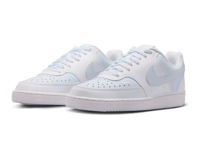 Nike White and Pale Blue Low-Top Sneakers