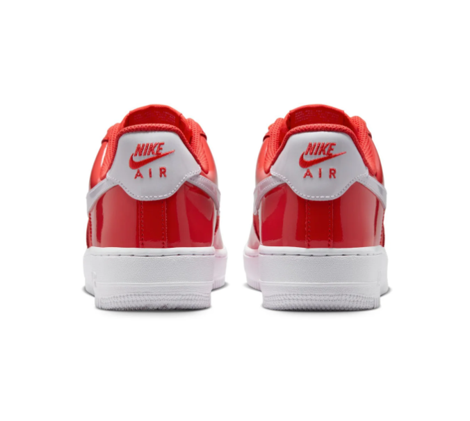 Nike Air Force 1 Red Low-Top Sneakers with White Swoosh
