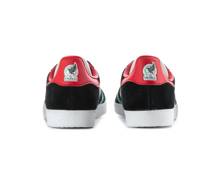 Adidas Gazelle Black Sneakers with Green, White and Red Stripes