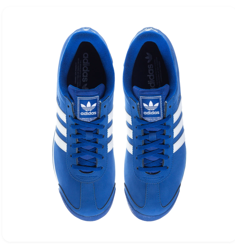 Adidas Samoa Royal Blue Sneakers with White Stripes and White Midsole