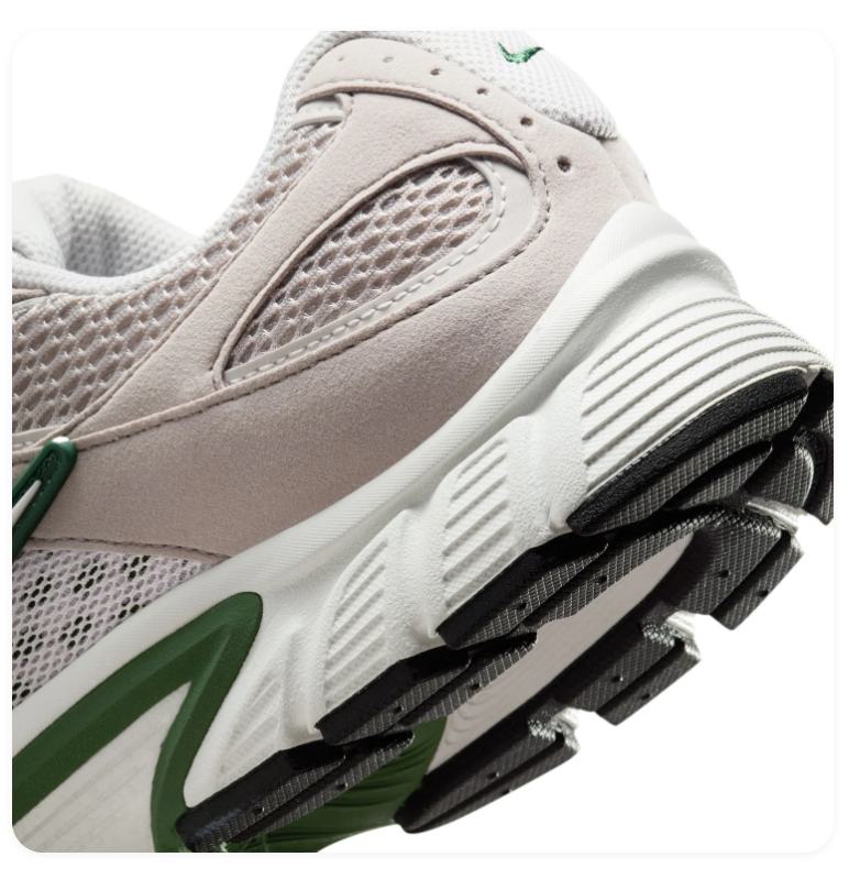 Nike Light Taupe Mesh Sneakers with Green Accents