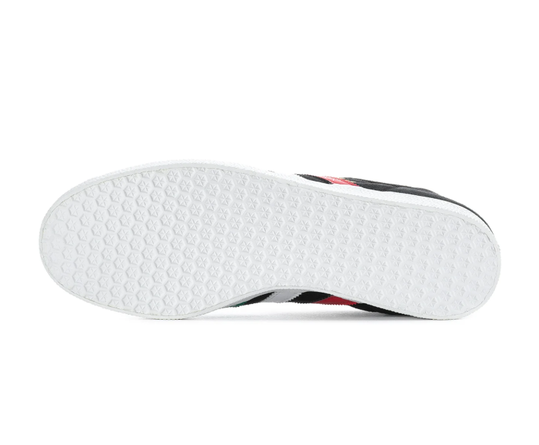 Adidas Gazelle Black Sneakers with Green, White and Red Stripes