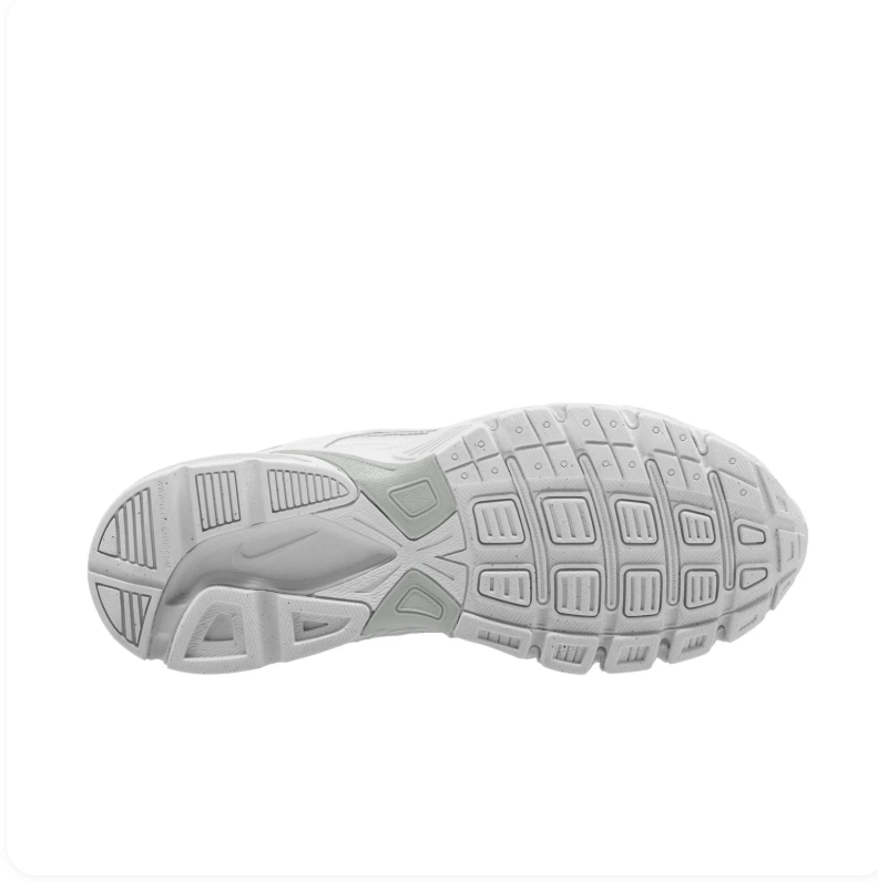 Nike White Mesh Sneakers with Metallic Silver Swoosh