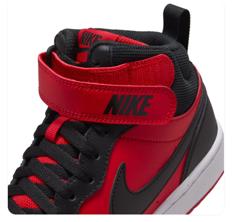 Nike Red and Black High-Top Sneakers with Ankle Strap