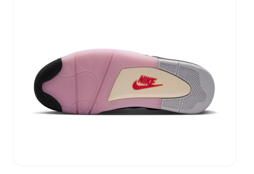 Air Jordan 4 White Sneakers with Pink Gradient Accents