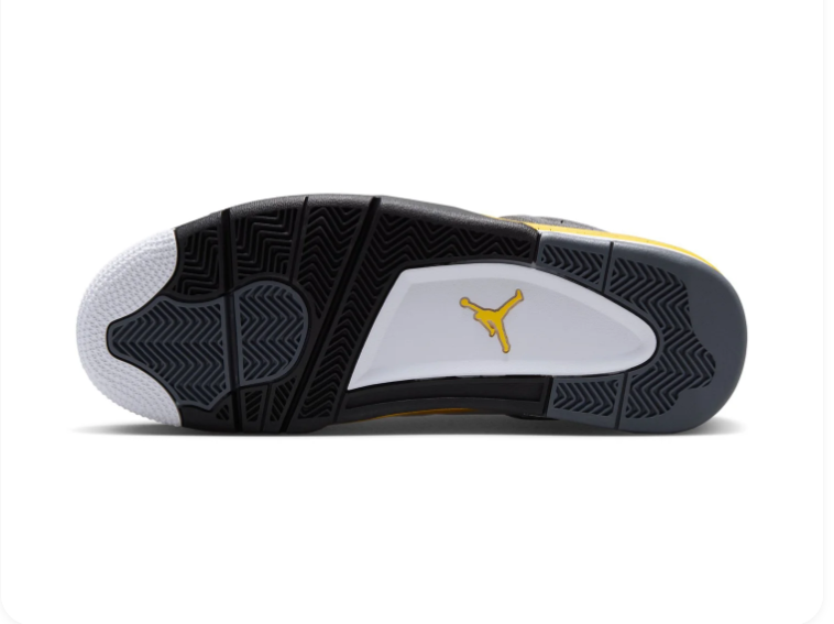 Air Jordan 4 White and Yellow Sneakers with Black Accents