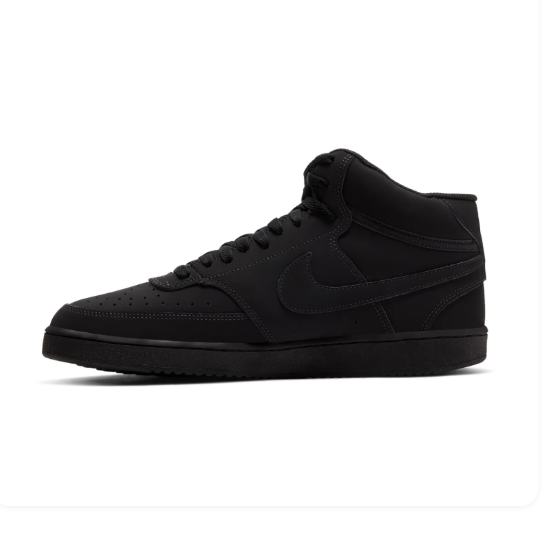 Nike All-Black High-Top Sneakers with Tonal Swoosh