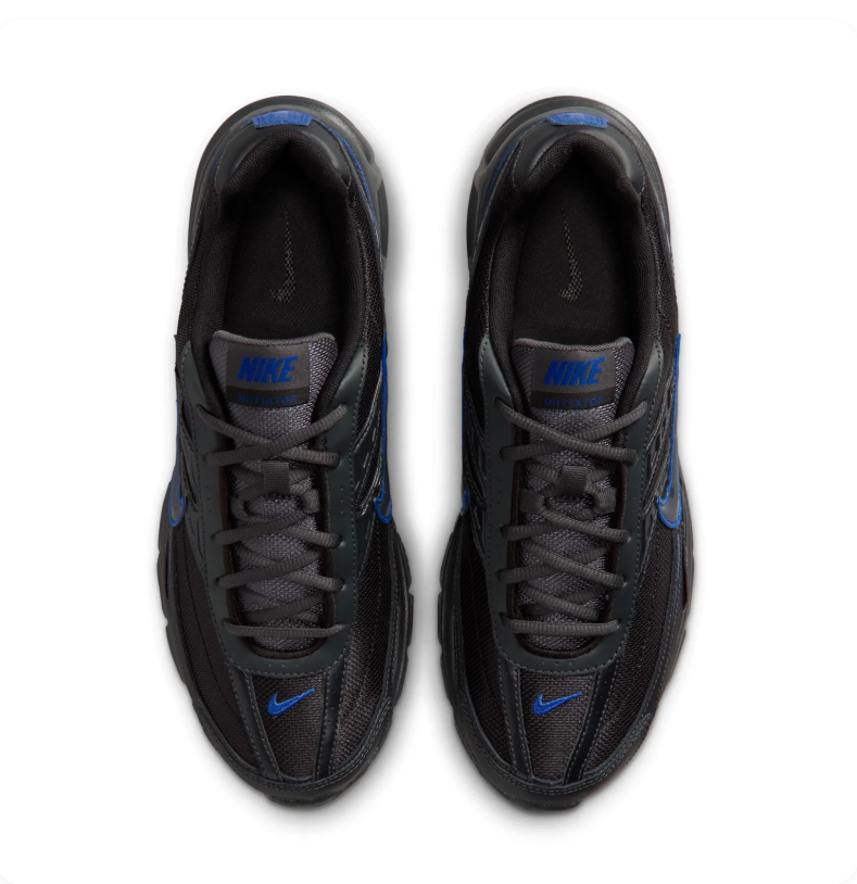 Nike Initiator Black Mesh Sneakers with Royal Blue Accents