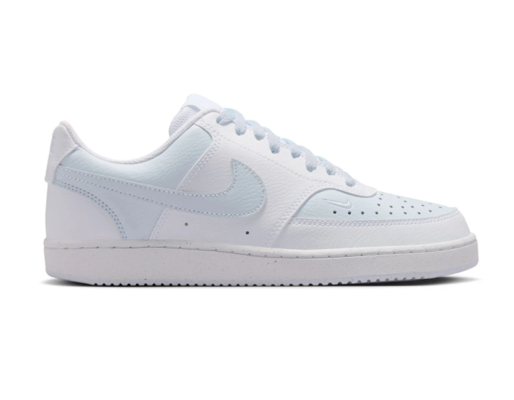 Nike White and Pale Blue Low-Top Sneakers