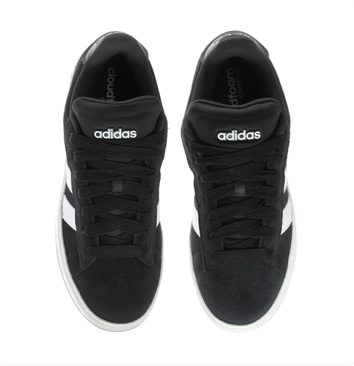 Adidas Black Low-Top Sneakers with White Stripes and Gum Outsole
