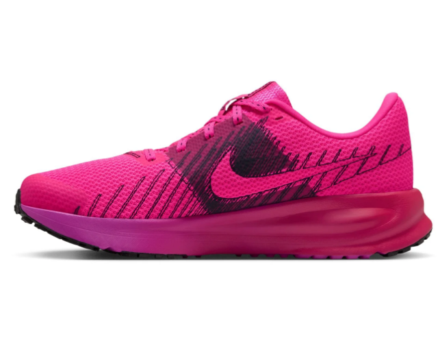 Nike Hot Pink Mesh Sneakers with Black Graphic Accents
