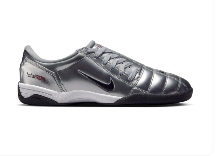 Nike Total 90 III Metallic Silver Sneakers with Red 90 Detail