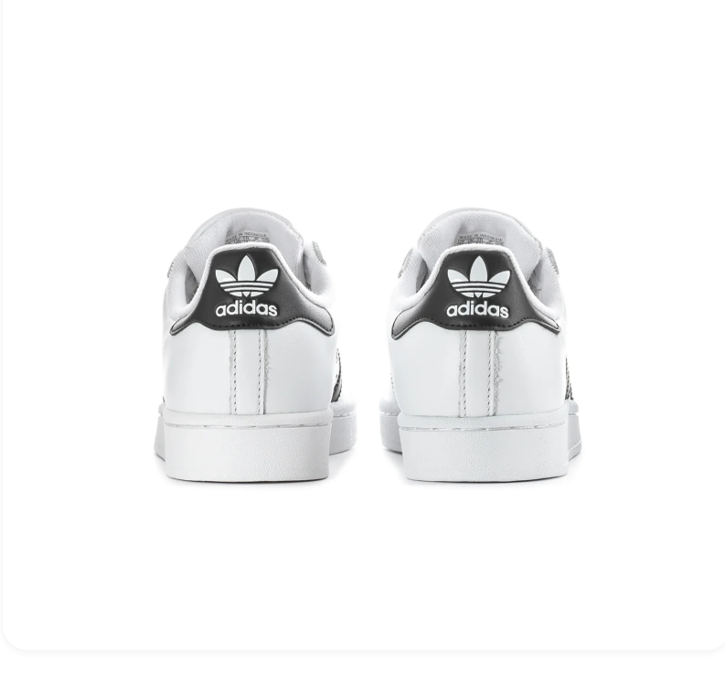 Adidas Superstar White Sneakers with Black Stripes and Shell Toe