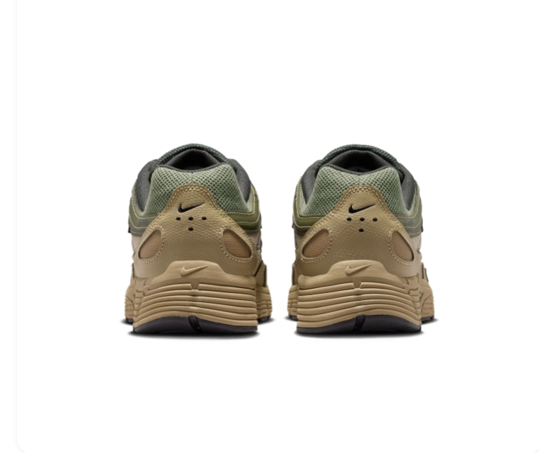 Nike Olive Green and Khaki Mesh Sneakers with Black Swoosh