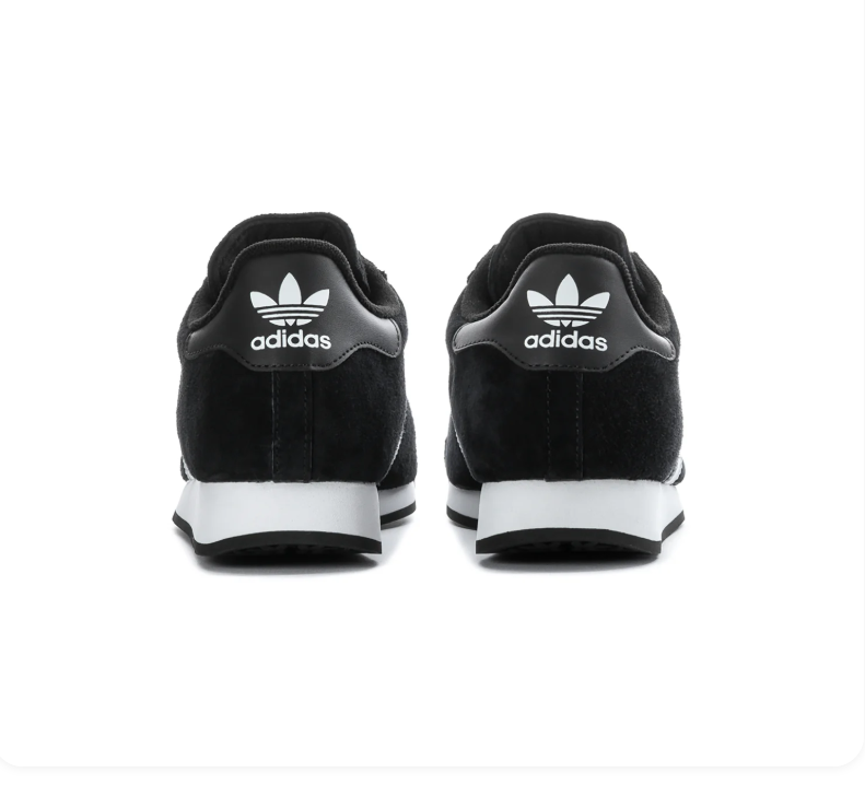 Adidas Samoa Black Sneakers with White Stripes and White Midsole