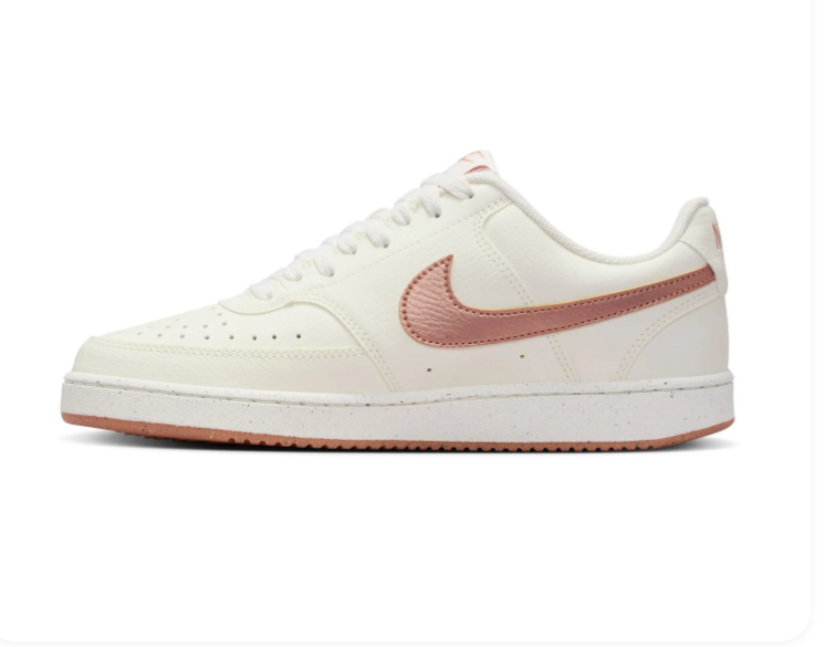 Nike Cream Low-Top Sneakers with Rose Pink Swoosh