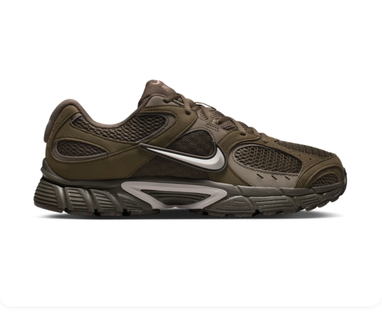 Nike Dark Olive Mesh Sneakers with Silver Swoosh