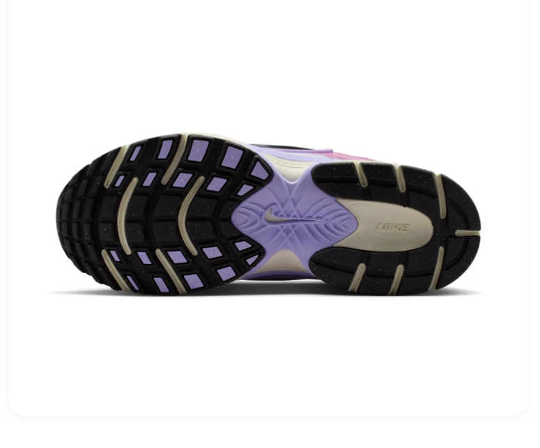 Nike Lilac Mesh Sneakers with Metallic Pink Overlays and Black Swoosh